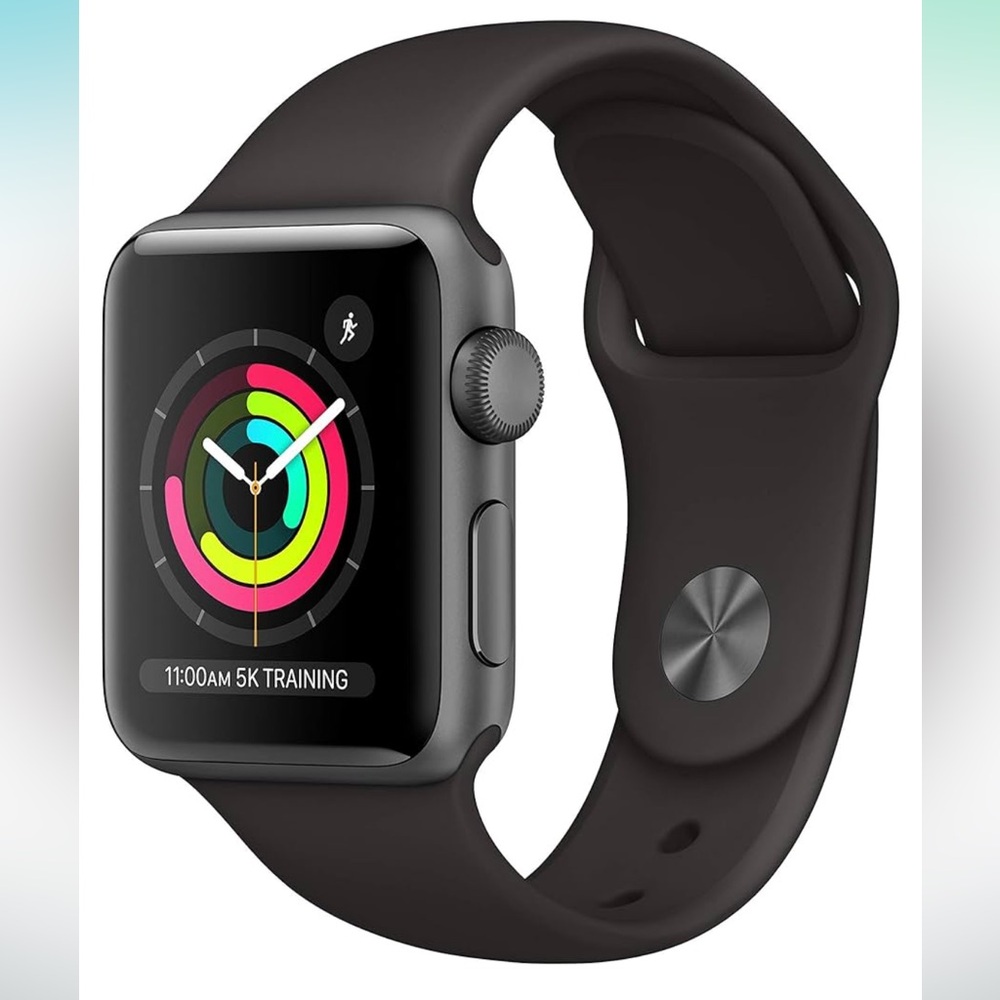 Apple Watch Series 3 38mm Smart watch w/Space Gray Aluminum Case & Black Band
